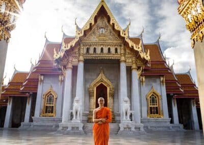 Man Standing Outside a Prayer Temple